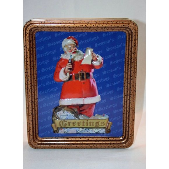 Vintage Coca-Cola Frame Christmas Santa Tin Collector’s Tin - Coca Cola Collecti - Picture 3 of 5